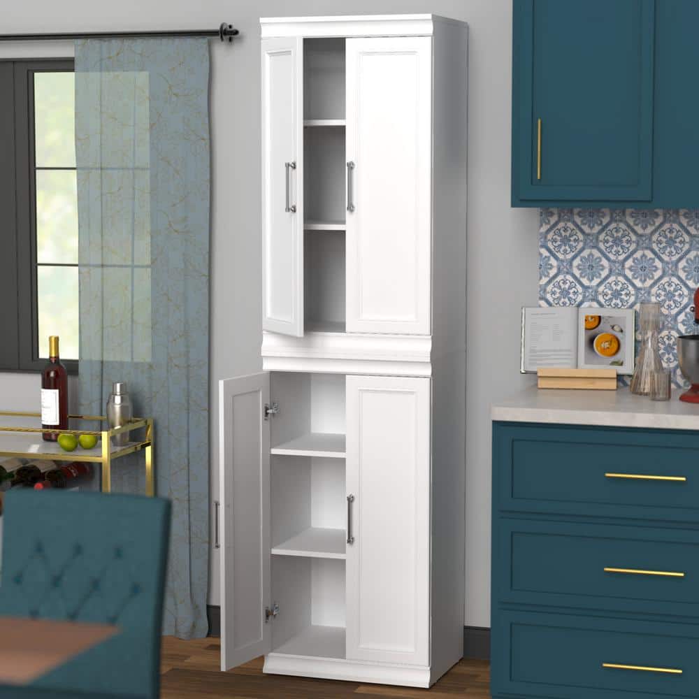 White Modular Storage Closet System with Doors