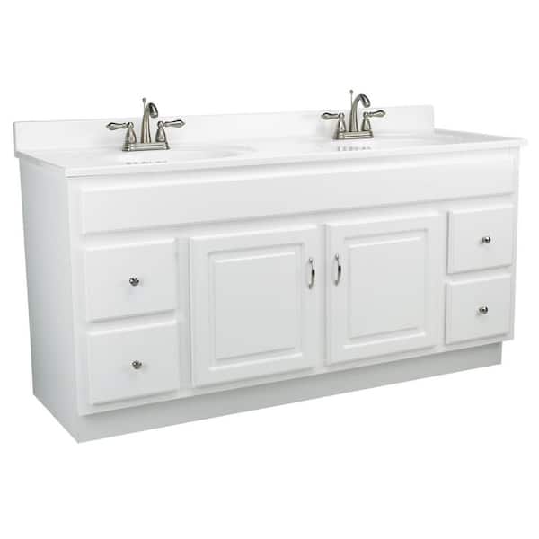 Concord 60 in. W x 21 in. D Unassembled Vanity Cabinet Only in White Gloss