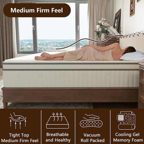 WONDER COMFORT 14 in. Medium Firm Memory Foam Tight Top King