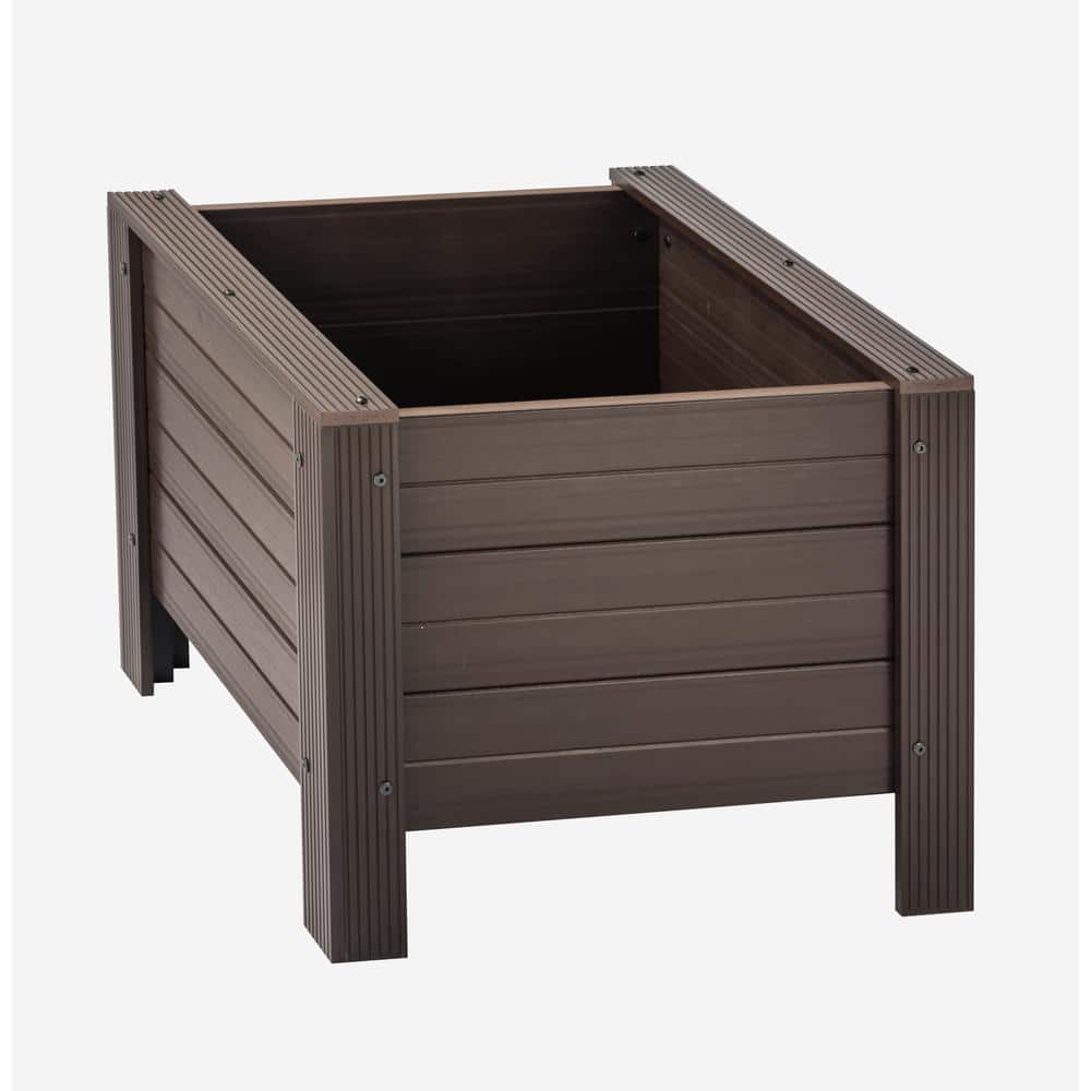 Walnut ECOFLEX Square Outdoor Planter 24" Durable Composite