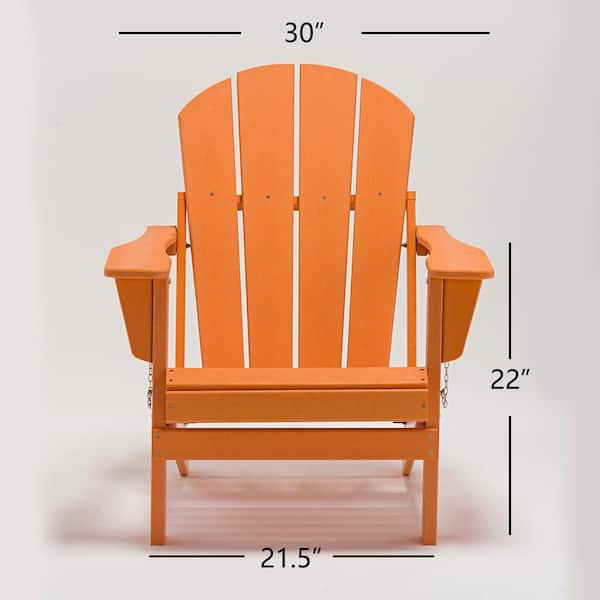 Classic Solid All weather Folding Plastic Adirondack Chair in