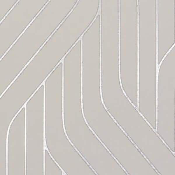 York Wallcoverings 56.9 sq. ft. White/Silver Ebb And Flow