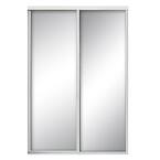 60 in. x 81 in. Concord White Aluminum Frame Mirrored Interior Sliding Closet Door