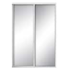 72 in. x 81 in. Concord White Aluminum Frame Mirrored Interior Sliding Closet Door