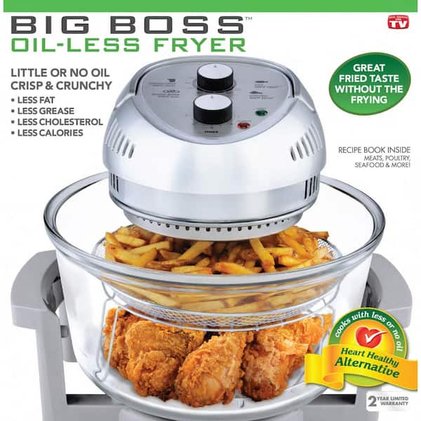 Big Boss 16 Qt Silver Oil Less Air Fryer With Built In Timer 8605 The Home Depot