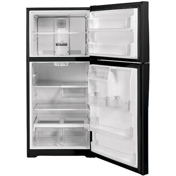 GE 21.9 Cu. Ft. Garage-Ready Top-Freezer Refrigerator Black