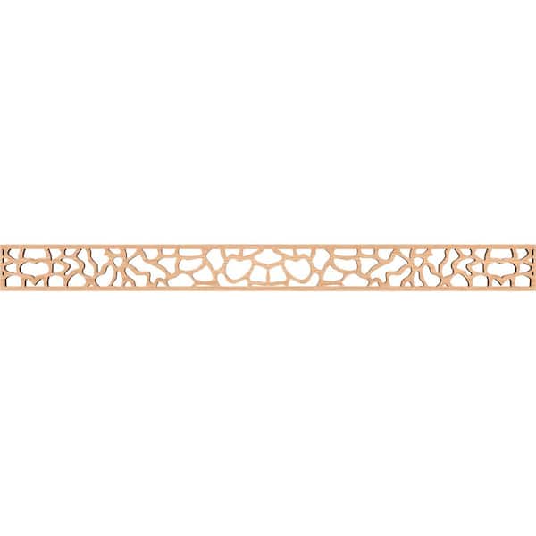Ekena Millwork Rochester Fretwork 0.375 in. D x 46.375 in. W x 4 in. L Hickory Wood Panel Moulding