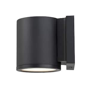 Tube 1-Light Black ENERGY STAR LED Indoor or Outdoor Wall Cylinder Light