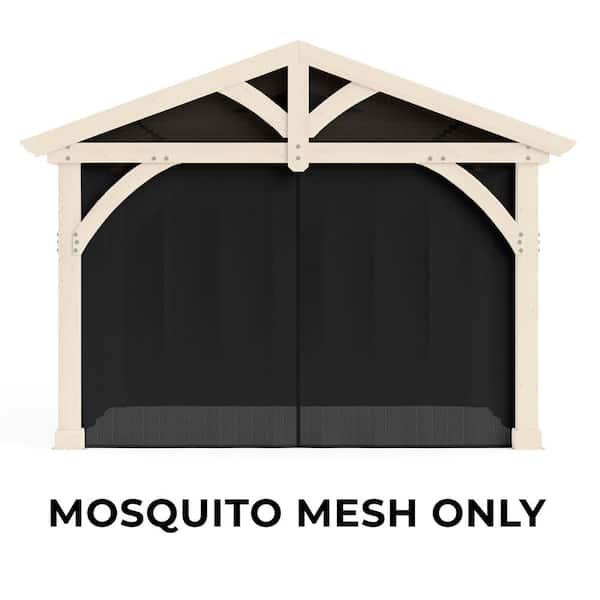 Yardistry Mosquito Mesh Kit to fit Carolina 11 ft. x 13 ft. Pavilion with UV resistant Phifer Material and Easy Glide Tracks