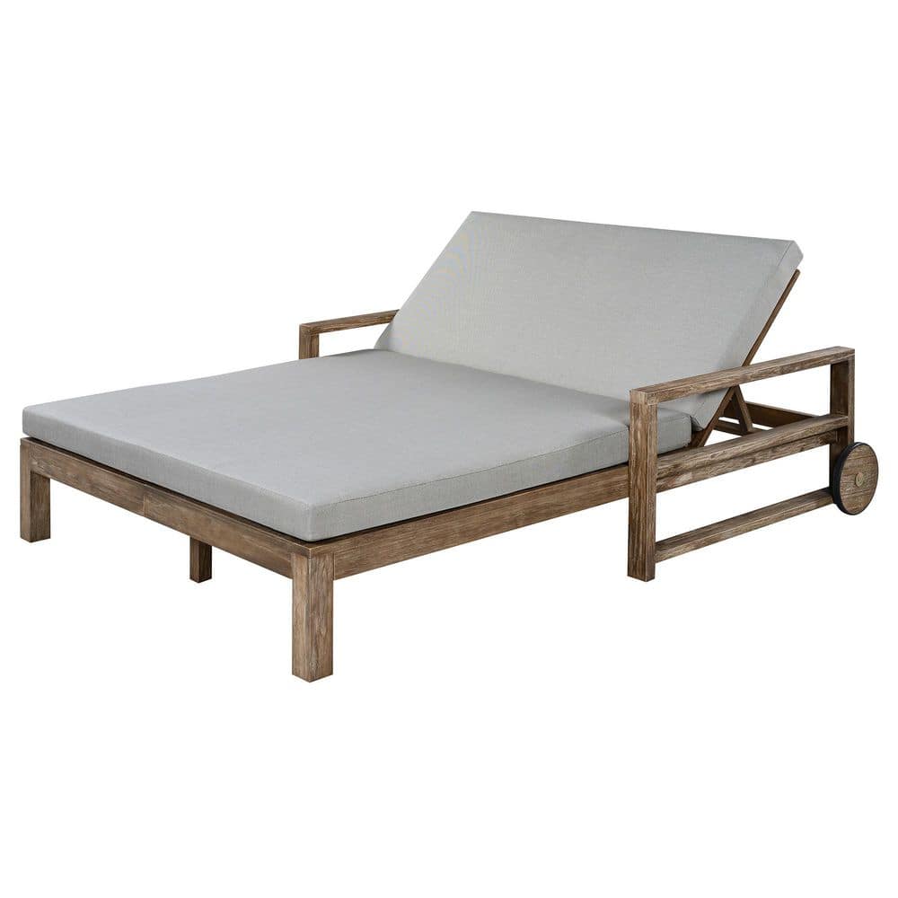 Farmhouse-styled Wood Outdoor Daybed with Grey Cushions price history on PriceWatchPro
