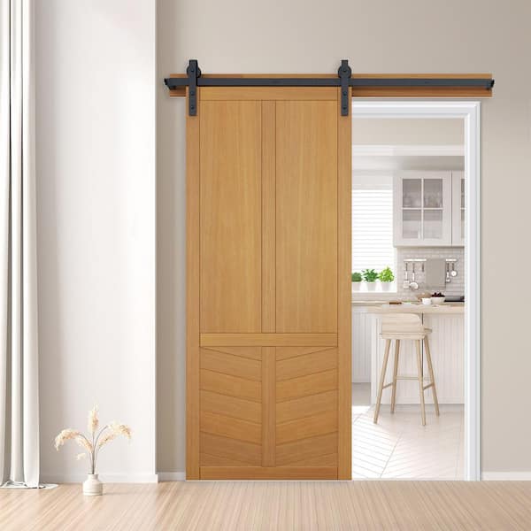 36 in. x 84 in. The Robinhood Sands Wood Sliding Barn Door with Hardware Kit