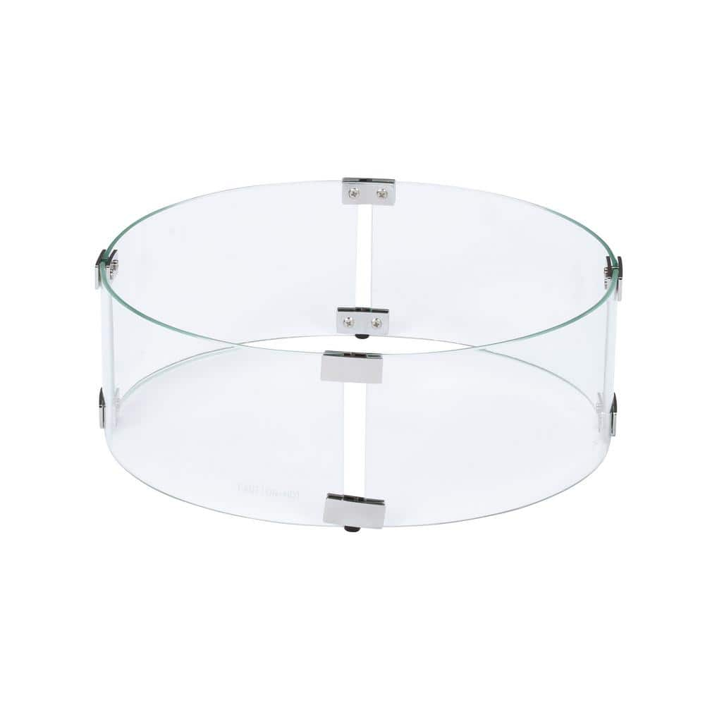 Celestial Fire Glass 17 in. Round Tempered Glass Fire Pit Wind Guard ...