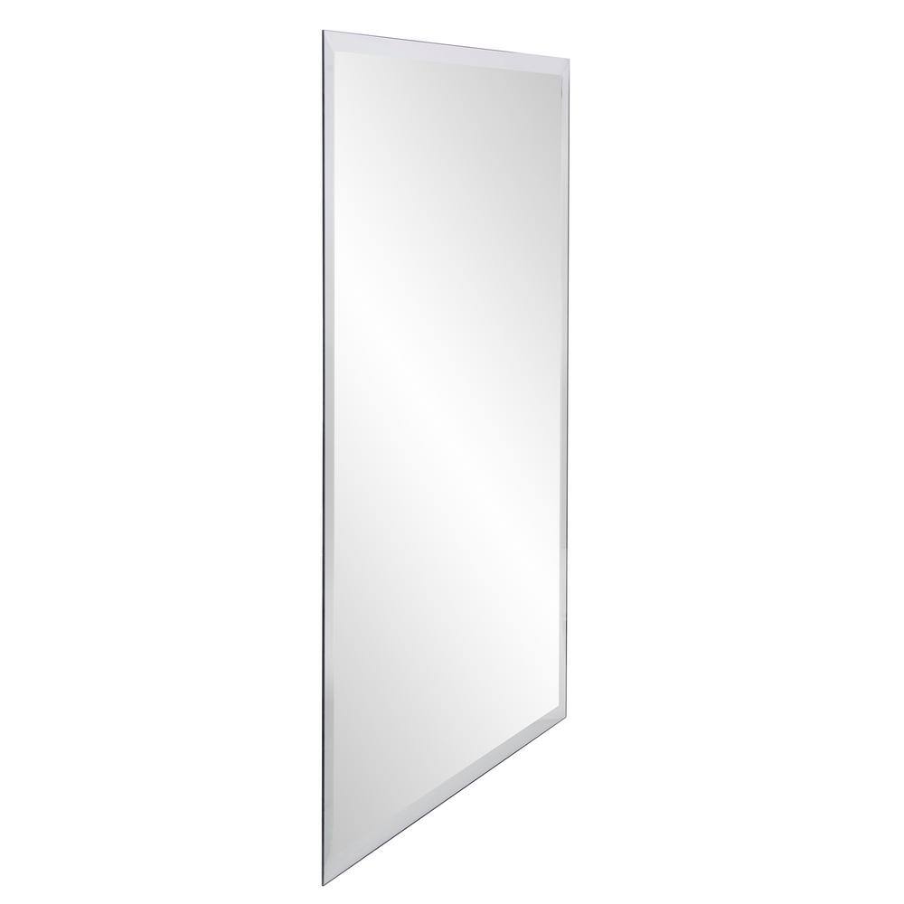 Silver Frameless Rectangular Beveled Wall Mirror, 24 x 36 Inch