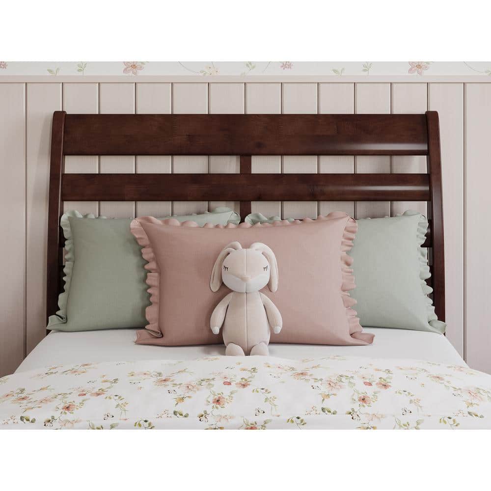 Savannah Twin Walnut Solid Wood Headboard with USB Charger