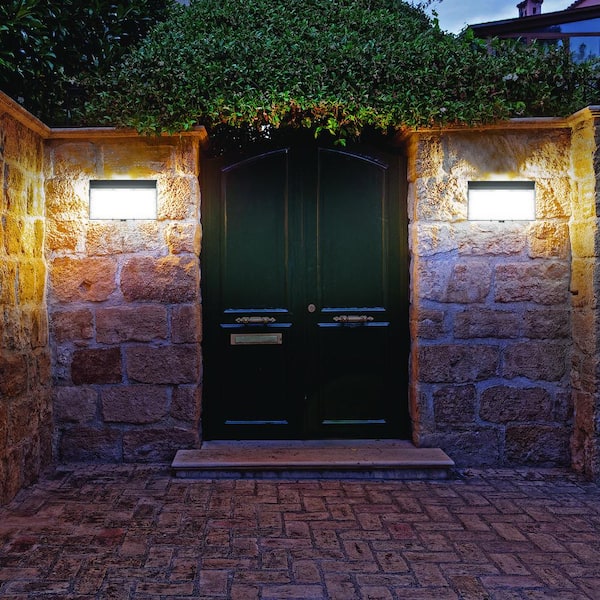 600-Watt Equivalent Integrated LED Black Dusk to Dawn Wall Pack Light Adjustable CCT