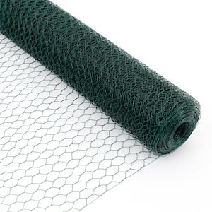 3.6 ft. x 197 ft. Dark Green Galvanized Metal Hardware Cloth Fencing, Outdoor Anti-Rust Chicken Wire Poultry Netting