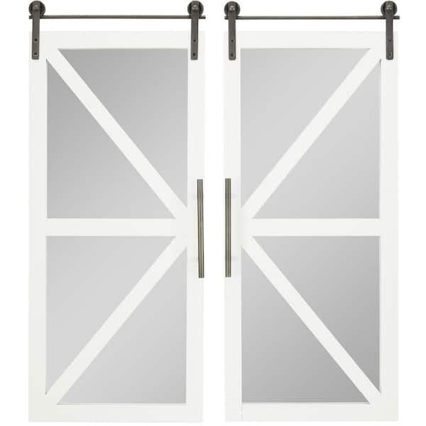 FirsTime & Co. 14 x 2 x 34 in. Wood White Carriage Farmhouse Barn Door