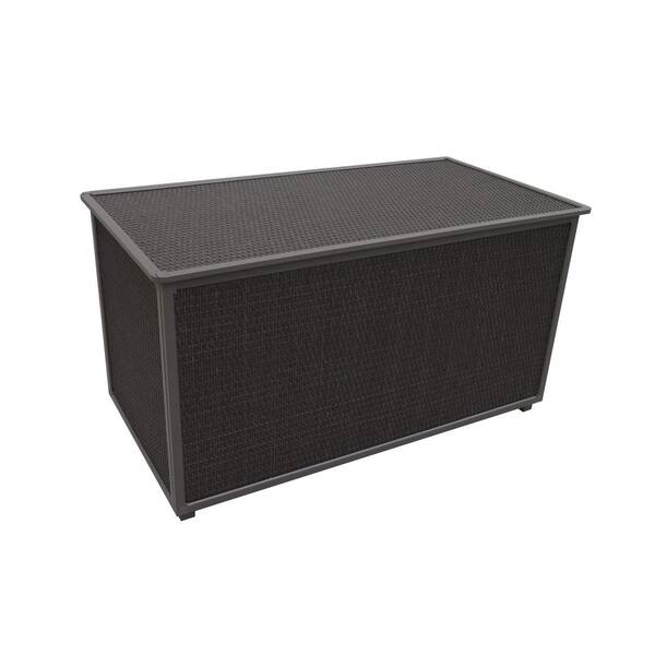 Hampton Bay Deck Box Storage Bench Seating XL Woven Weather Resistant 128 Gal