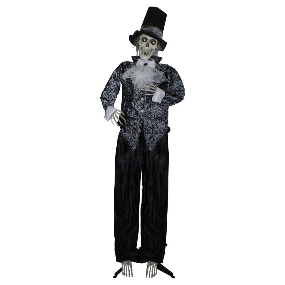 Northlight 72 in. Black and White Lighted and Animated Groom Halloween ...