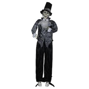 72 in. Black and White Lighted and Animated Groom Halloween Prop