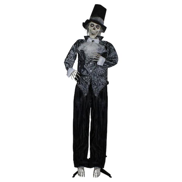 Northlight 72 in. Black and White Lighted and Animated Groom Halloween Prop