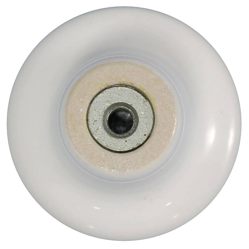 White Porcelain Round Cabinet Knob with Floral Design