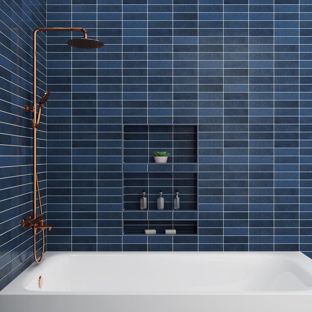 Cloe Blue Gloss Ceramic Wall Tile 2.5" x 8"