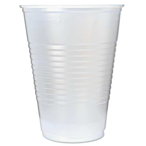 Fabri-Kal RK 16 oz. Translucent Ribbed Disposable Plastic Cups, Cold Drinks, 50/Sleeve, 20 Sleeves/Carton