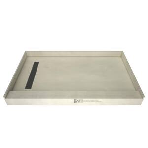 Redi Trench 34 in. x 48 in. Single Threshold Shower Base with Left Drain and Brushed Nickel Trench Grate