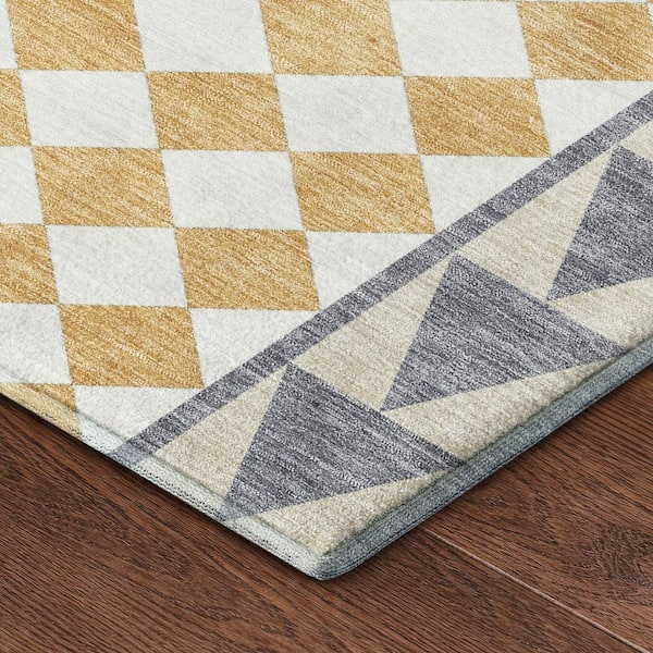 Mayfield Premium Machine Washable Abstract AMF2522 Gray 2 ft. x 3 ft. Accent Rug
