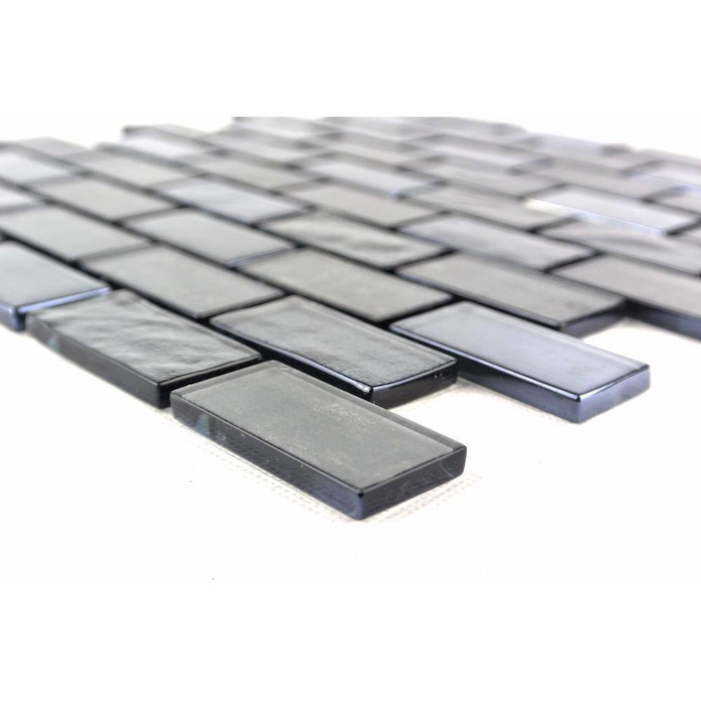 Landscape Gray Glossy Glass Mosaic Tile for Kitchens and Bathrooms