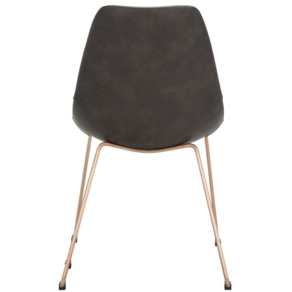 Dorian Grey and Copper Leather Dining Chair Set