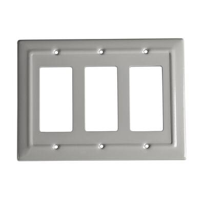 Metal Light Switch Plate Cover Modern Art Decor Layered Dark Grey