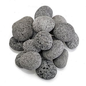 Medium Lava Stone (Tumbled) Gray / Black 1 in. - 2 in. 20 lbs. Bag