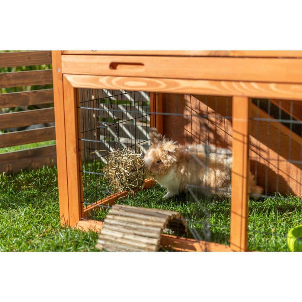Large Natural Pine 2-Story Outdoor Guinea Pig Hutch