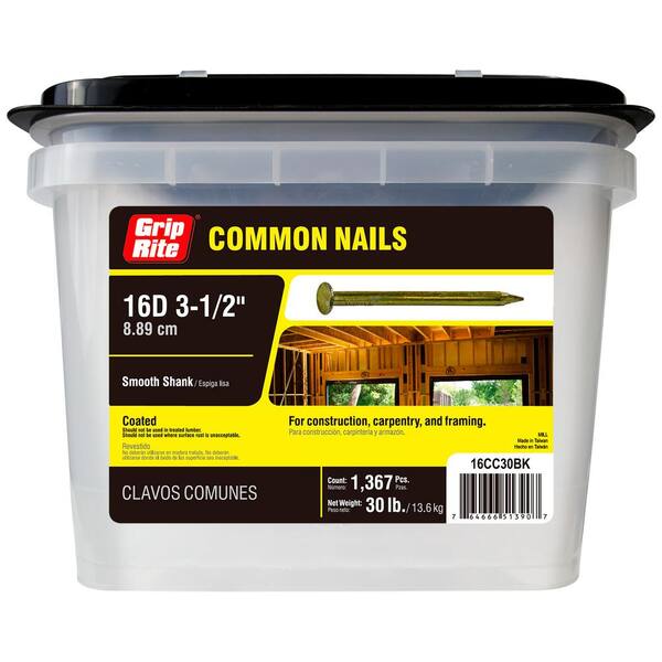 Grip-Rite #12 X 1-1/4 In. Plastic Round Cap Roofing Nails (2,500-Pack ...