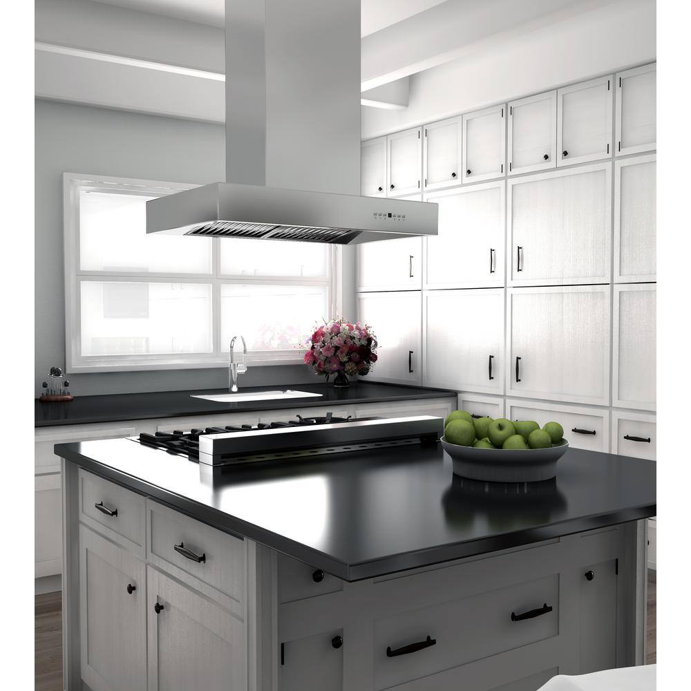 36" Brushed Stainless Steel Island Range Hood