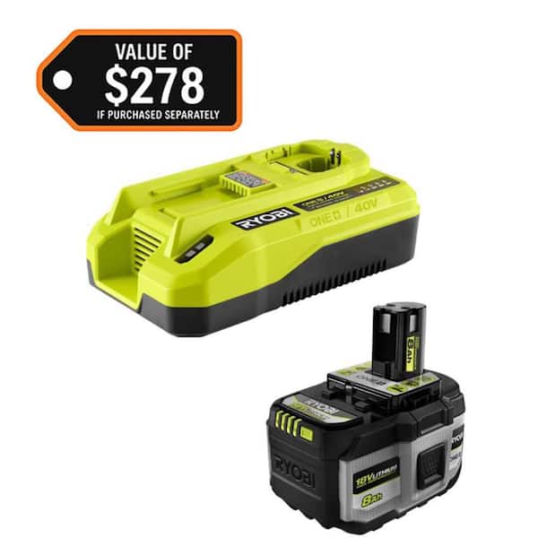 ONE+ HIGH PERFORMANCE Starter Kit with 18V 8 Ah Lithium-Ion Battery and 18V/40V Dual Platform Charger