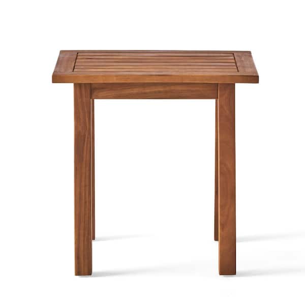 Noble House Lance Teak Square Wood Outdoor Accent Table