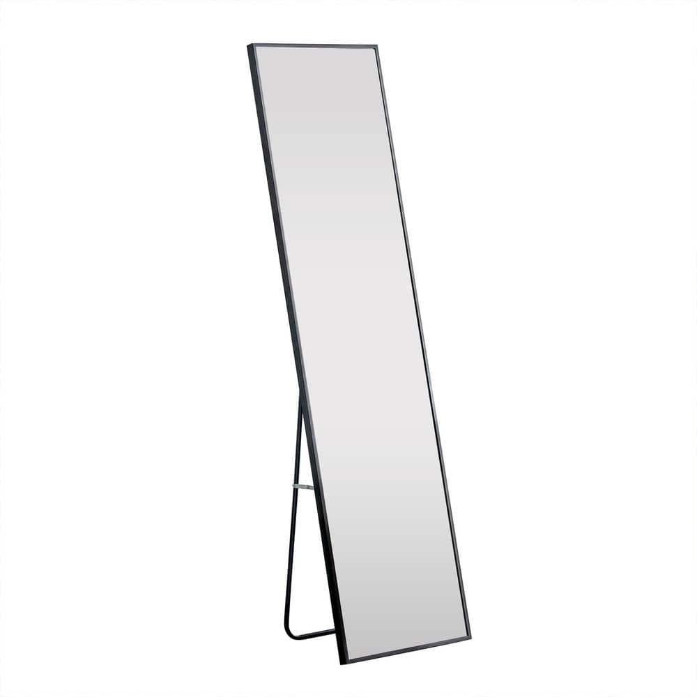 15.70 in. W x 59 in. H Rectangular Framed Wall Bathroom Vanity Mirror in Bl