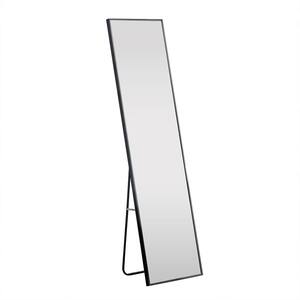 15.70 in. W x 59 in. H Rectangular Framed Wall Bathroom Vanity Mirror in Black，Full Body Mirror