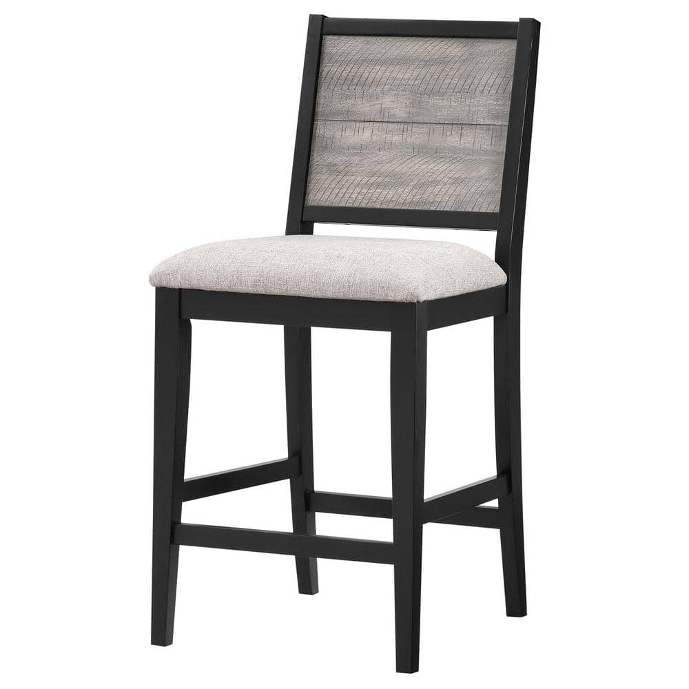 Elodie Gray Upholstered Counter Height Dining Chair with Wood Frame