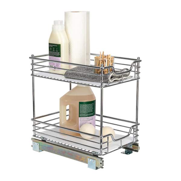 11.5 in. Dual Slide 2-Tier Standard Organizer in Chrome with White