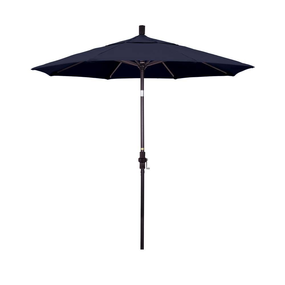 7.5 ft. Bronze Aluminum Market Patio Umbrella Collar Tilt Crank Lift in Navy Blue Pacifica price history on PriceWatchPro