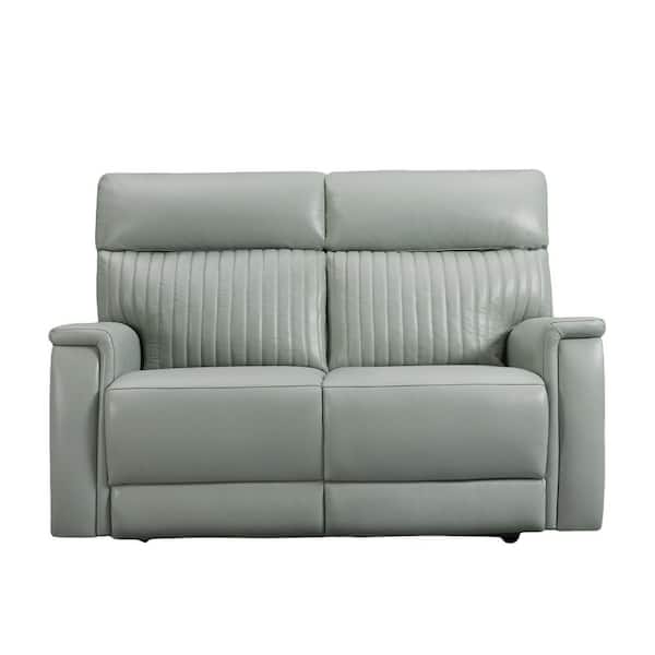 Ellesophas Mia 60 in. Genuine Leather Triple Power Loveseat