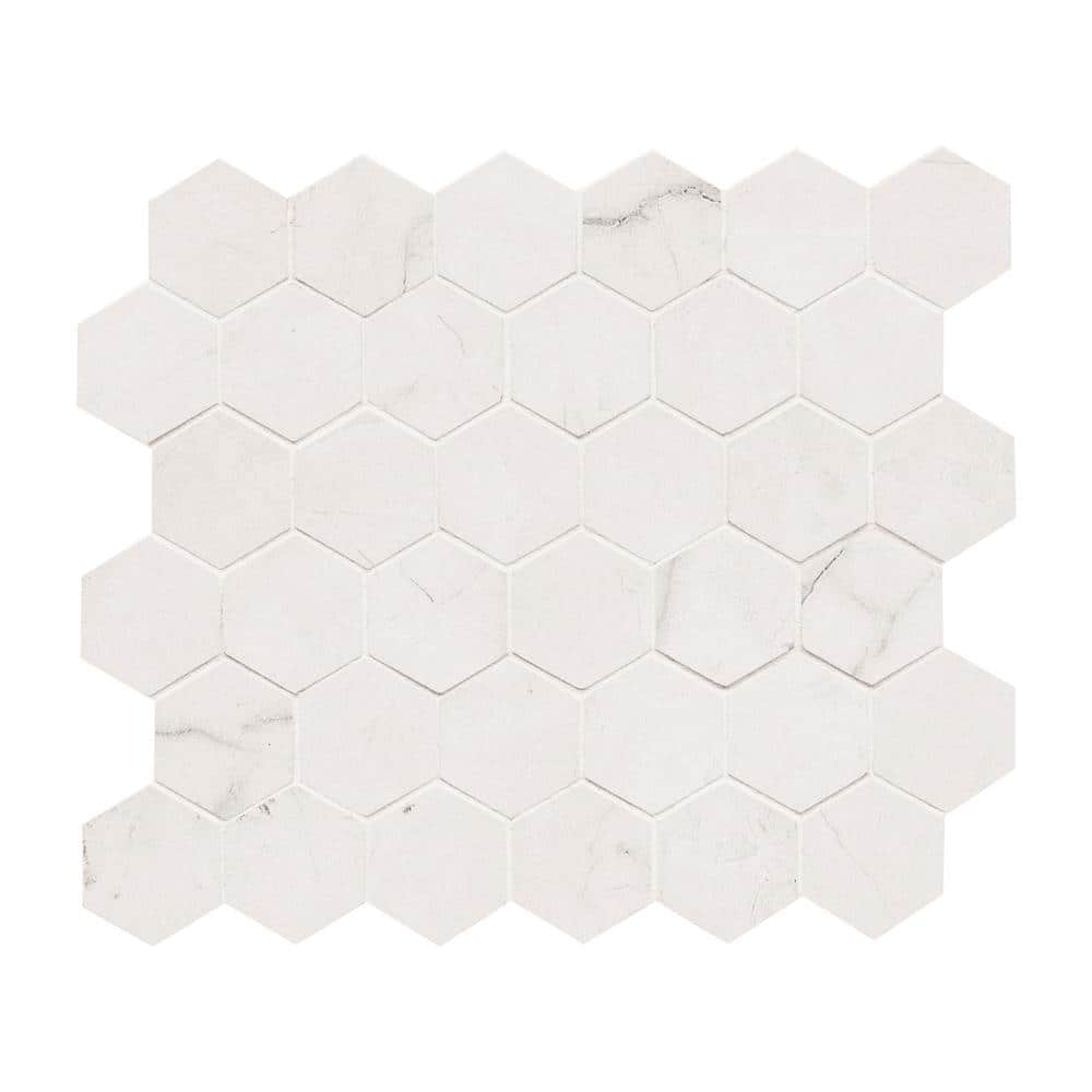 Take Home Tile Sample - Briella Grey 4 in. x 4 in. Matte Porcelain Mesh-Mounted Mosaic Tile price history on PriceWatchPro