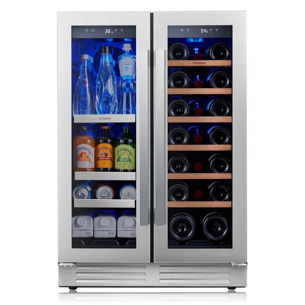 23.4 in. 20-Bottle Wine and 60 Can Beverage Cooler Dual Zone Built-In/Freestanding Refrigerator in Stainless Steel price history on PriceWatchPro
