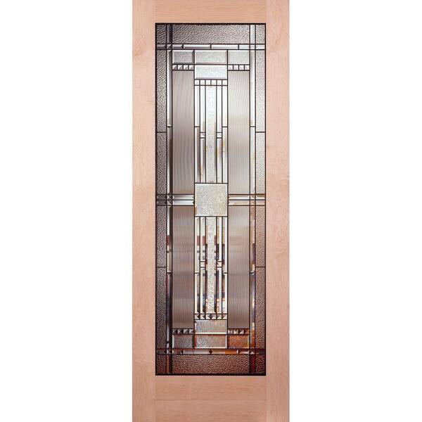 Feather River Doors 30 in. x 80 in. 1 Lite Unfinished Maple Preston Patina Woodgrain Interior Door Slab