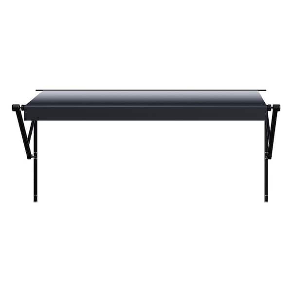 Motorized RV Awning Complete Kit, 16 ft.Retractable Awning with Aluminum Alloy Frame,Outdoor Trailer Awning(Black Fade)