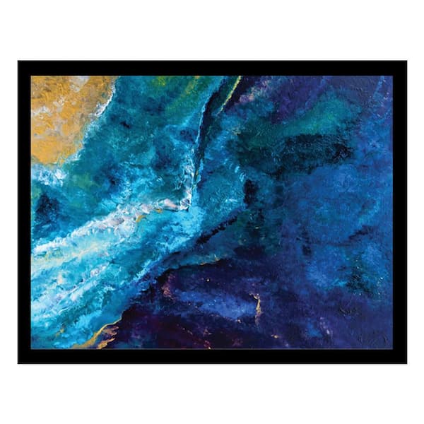 VENICE BEACH Collections Wahl Abstract Art Design-Purple/Blue/Gold by Sarah Wahl 1 Piece Framed Graphic Print Abstract 18 in. x 14 in.